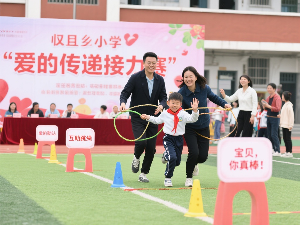 以某小学举办的“爱的传递接力赛”为例，这项活动将爱